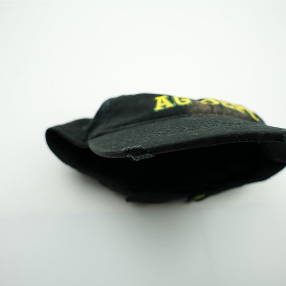 John Deere Hat Cap Ag Dept Tractors Black Yellow Green Distressed S/M Strapback - Picture 8 of 12